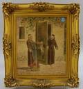 Framed Watercolor on Paper Scene with Two Monks Attributed to Alfred A Waters British 18491912