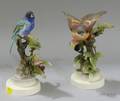 Pair of Royal Worcester Dorothy Doughty Handpainted Bisque Indigo Bunting and Blackberry Sprays Figurals