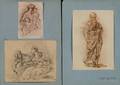 Lot of Fourteen Old Master Style Drawings Various Subjects and Styles Primarily Italianate Holy Family Subjects