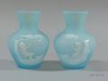 Pair of Mary Gregory Blue Glass Vases