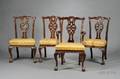 Set of Ten Chippendalestyle Upholstered Carved Mahogany Dining Chairs