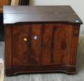 Small Continental Inlaid and Marquetry Decorated Lifttop TwoDoor Cabinet