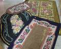 Four Floral Pattern Hooked Rugs