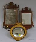 Two Small Chippendale Mahogany Mirrors and a Miniature Federalstyle Girandole Mirror