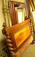 Victorian Mahogany and Mahogany Veneer Bed with Short Canopy