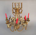 German carved wood and painted eightarm chandelier 19th c