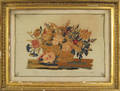 French chenille theorem of a basket of flowers dated 1830