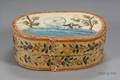 Oval Polychrome Painted Wooden Brides Box