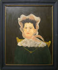 Contemporary oil on canvas portrait of a woman