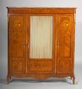 Louis XVXVI Style Bronzemounted Fruitwood Marquetryinlaid Bibliotheque