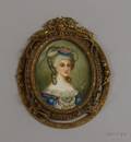 Louis XVI Style Giltmetal Framed Miniature Painted Portrait of Mme de Polignac on Ivory