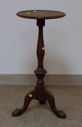 Federalstyle Inlaid Carved Mahogany Dishtop Candlestand