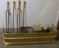 Seven Brass and Iron Fireplace and Hearth Items