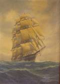 Framed Oil on Canvas Portrait of a Clipper Ship