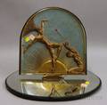 Erte Art Deco Style Enameled Bronze and Mirrored Ornament