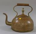 Engraved Copper and Brass Teapot