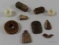 Ten Assorted Carved Hardstone Pendants and Other Items