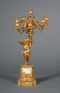 Louis XVXVI Style Giltbronze and White Marble Sevenlight Candelabrum