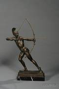 SchmidtHofer German 20th Century Bronze Sculpture of a Spartan Archer