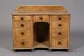 English Faux Birdseye Maple Grained Kneehole Dresser