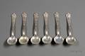 Six Tiffany  Co Sterling Florentine Pattern Cream Soupspoons