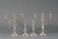 Set of Four Currier  Roby Weighted Sterling Classical Revival Candlesticks