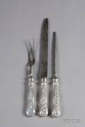 Tiffany  Co Sterling ThreePiece Olympian Pattern Carving Set