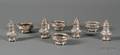Set of Four Pairs of Gorham Sterling Open Salts and Pepper Shakers