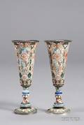 Pair of Russian Export Enameled Flutes