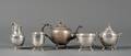 N Harding  Co Coin Silver FivePiece Tea Set