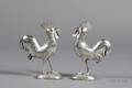 Pair of Dutch 833 Silver Roosterform Casters