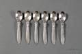 Set of Six Georg Jensen Sterling Acorn Pattern Coffee Spoons
