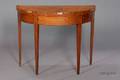 George III Inlaid Satinwood Demilune Game Table