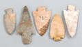Five Midwestern flint spear heads