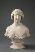 Italian School Carved Marble Bust of a Maiden of Autumn