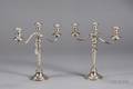 Pair of Gorham Weighted Sterling Convertible Threelight Candelabra