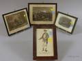 Four Framed Prints Depicting 18th Century Military Scenes and Figures