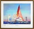 Three Americas Cup signed lithographs