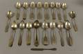 Eighteen Coin Silver Serving Spoons
