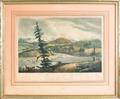 Color lithograph titled  The Junction of the Sacandaga and Hudson Rivers  after WG Wall