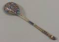 Russian Sterling and Enameled Spoon
