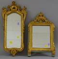 Rococostyle Giltwood and Gesso Mirror and a Neoclassicalstyle Gilt and Greenpainted Wood and Gesso Mirror