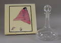 RC Gorman Transfer Decorated Pottery Tile and an Orrefors Colorless Glass Decanter