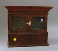 Small Country Grain Painted Wooden Display Cabinet with Drawer