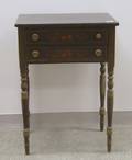Federalstyle Stencil Decorated Blackpainted TwoDrawer Stand