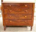 Empire Mahogany Veneer FourDrawer Bureau on Turned Feet