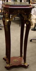 French Empirestyle Marbletop Brassmounted Mahogany Pedestal