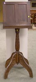 Spanish Colonial Style Carved Walnut Pedestalbase Lectern