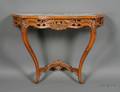 Louis XV Style Marbletop Carved and Pierced Beechwood Serpentine Console Wall Table