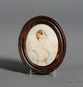 French Portrait Miniature on Ivory of a Young Lady